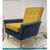 1960's Style Two Tone Fabric Chair
